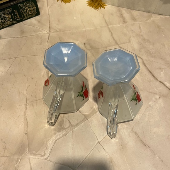 VINTAGE Indiana Glass Westmoreland Red Tulip Glass Sugar & Creamer - Picture 13 of 16